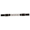 Horse Curb Strap, Flat Link Chain, Black Brahma Webb, 4-1/2-In.